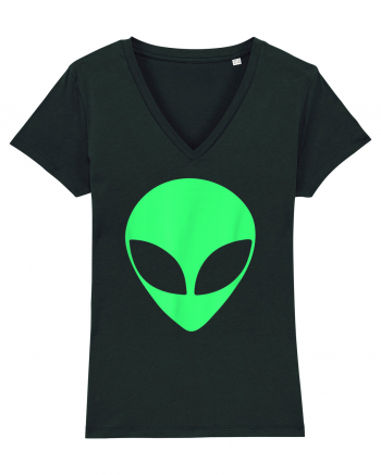 Green Alien Head 90s Style Black