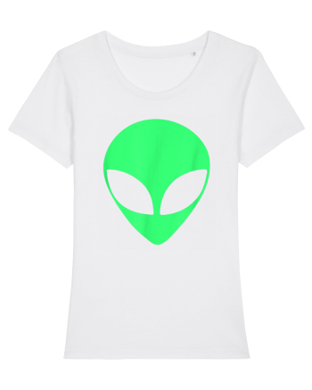 Green Alien Head 90s Style White