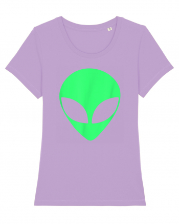 Green Alien Head 90s Style Lavender Dawn
