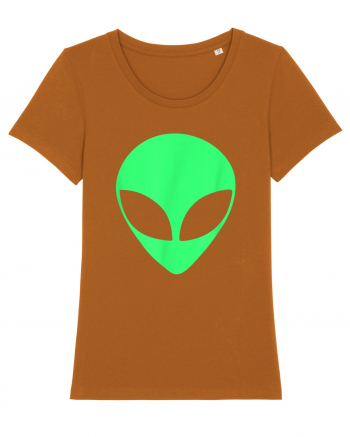 Green Alien Head 90s Style Roasted Orange