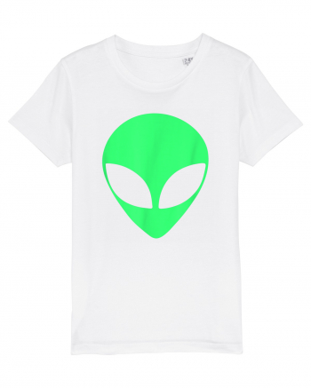 Green Alien Head 90s Style White