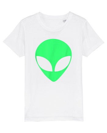 Green Alien Head 90s Style White