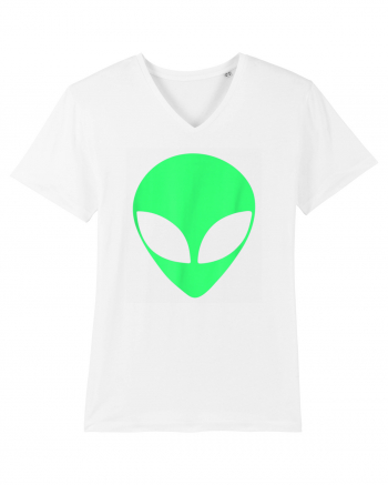 Green Alien Head 90s Style White