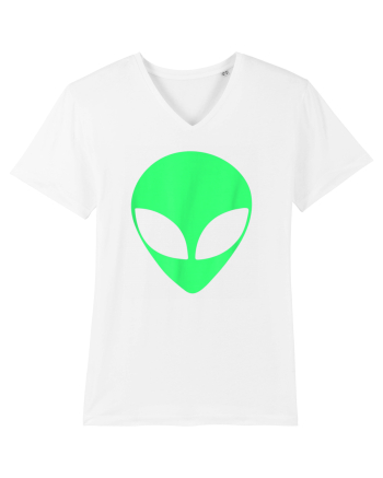 Green Alien Head 90s Style White