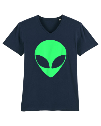 Green Alien Head 90s Style French Navy