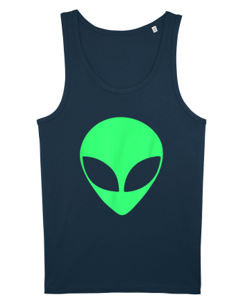 Green Alien Head 90s Style Navy