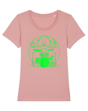 Green UFO Alien Drummer Canyon Pink