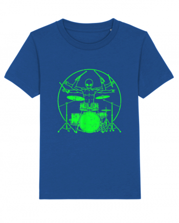 Green UFO Alien Drummer Majorelle Blue