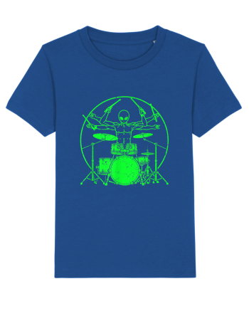 Green UFO Alien Drummer Majorelle Blue