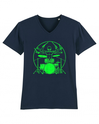 Green UFO Alien Drummer French Navy