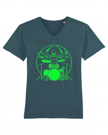 Green UFO Alien Drummer Stargazer