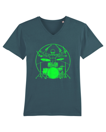 Green UFO Alien Drummer Stargazer
