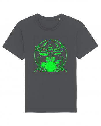 Green UFO Alien Drummer Anthracite