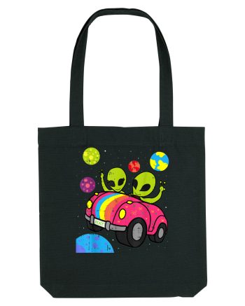 Hippie Alien Space Roadtrip Car Peace Black