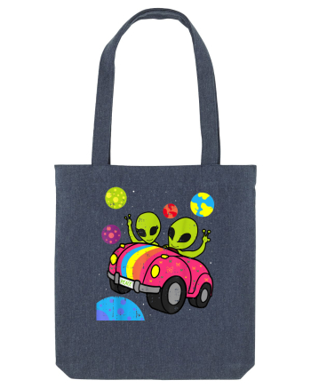 Hippie Alien Space Roadtrip Car Peace Midnight Blue