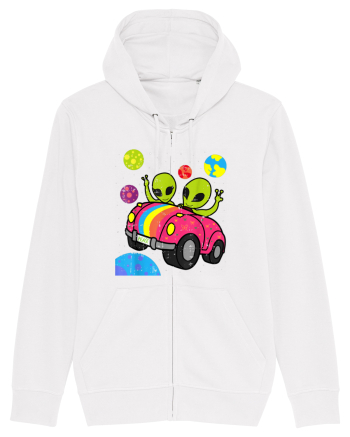 Hippie Alien Space Roadtrip Car Peace White