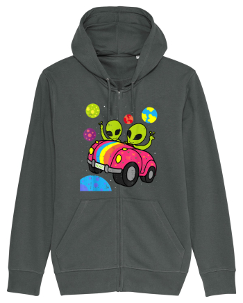 Hippie Alien Space Roadtrip Car Peace Anthracite