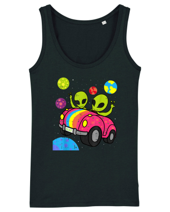 Hippie Alien Space Roadtrip Car Peace Black
