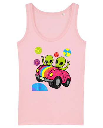 Hippie Alien Space Roadtrip Car Peace Cotton Pink