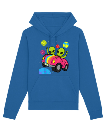 Hippie Alien Space Roadtrip Car Peace Royal Blue