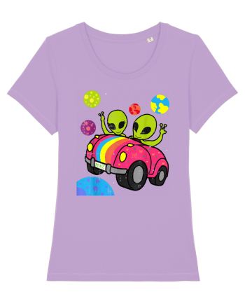 Hippie Alien Space Roadtrip Car Peace Lavender Dawn