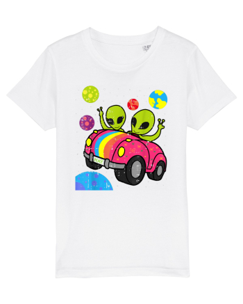 Hippie Alien Space Roadtrip Car Peace White