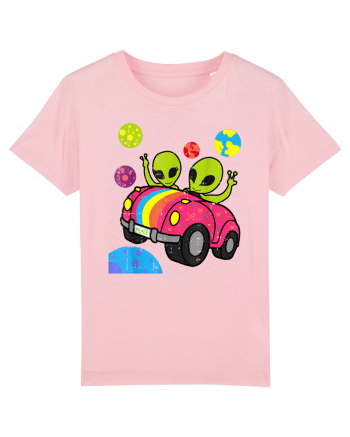 Hippie Alien Space Roadtrip Car Peace Cotton Pink