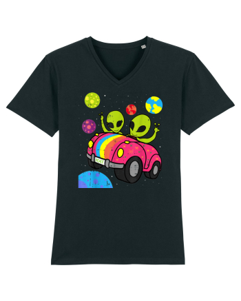 Hippie Alien Space Roadtrip Car Peace Black