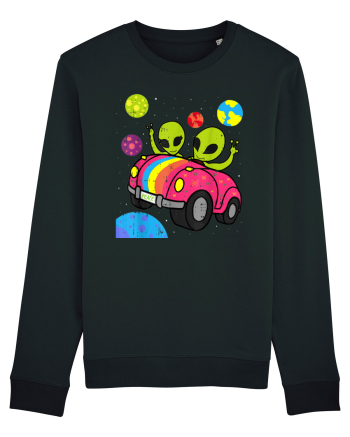 Hippie Alien Space Roadtrip Car Peace Black