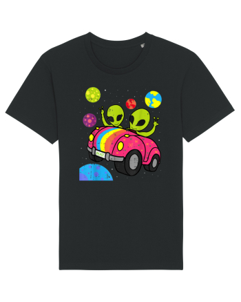 Hippie Alien Space Roadtrip Car Peace Black