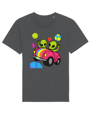 Hippie Alien Space Roadtrip Car Peace Anthracite