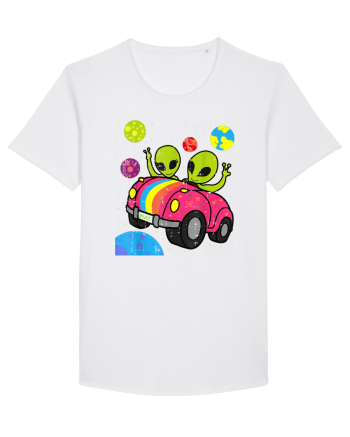 Hippie Alien Space Roadtrip Car Peace White