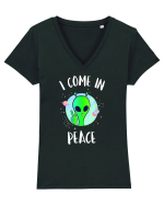 I Come In Peace Funny Alien Rave Tricou mânecă scurtă guler V Damă Evoker