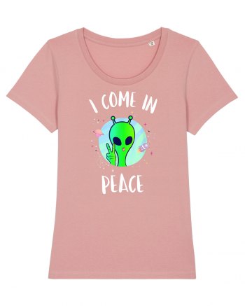 I Come In Peace Funny Alien Rave Canyon Pink