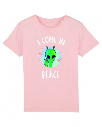 I Come In Peace Funny Alien Rave Cotton Pink