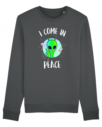 I Come In Peace Funny Alien Rave Anthracite