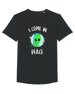 I Come In Peace Funny Alien Rave Tricou mânecă scurtă guler larg Bărbat Skater