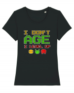 I Don't Age I Level Up Old Gamer Tricou mânecă scurtă guler larg fitted Damă Expresser