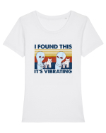 I Found This It's Vibrating Alien Vintage Tricou mânecă scurtă guler larg fitted Damă Expresser