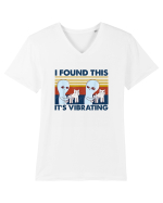 I Found This It's Vibrating Alien Vintage Tricou mânecă scurtă guler V Bărbat Presenter