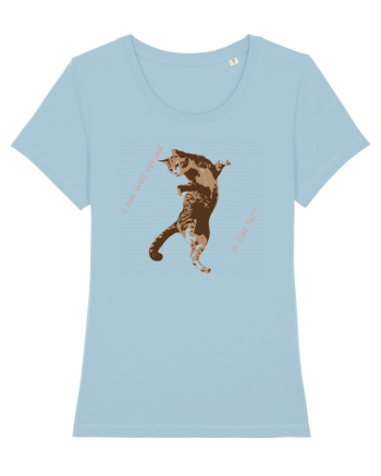 Cat Fu Fighting Sky Blue