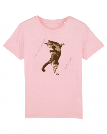 Cat Fu Fighting Cotton Pink