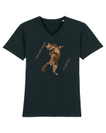 Cat Fu Fighting Tricou mânecă scurtă guler V Bărbat Presenter