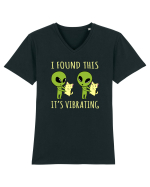 I Found This It's Vibrating Funny Alien Cat Tricou mânecă scurtă guler V Bărbat Presenter