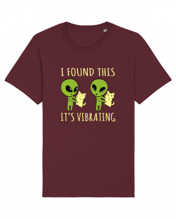 I Found This It's Vibrating Funny Alien Cat Burgundy