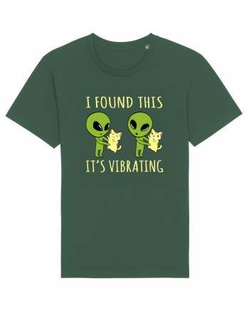 I Found This It's Vibrating Funny Alien Cat Bottle Green