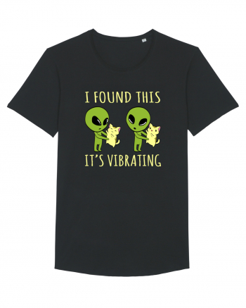 I Found This It's Vibrating Funny Alien Cat Black