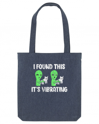 I Found This It's Vibrating Funny Cat Alien Midnight Blue