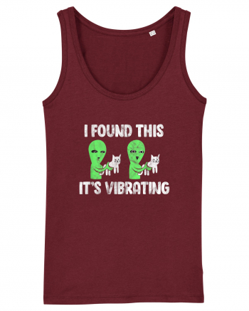 I Found This It's Vibrating Funny Cat Alien Burgundy