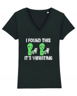 I Found This It's Vibrating Funny Cat Alien Tricou mânecă scurtă guler V Damă Evoker